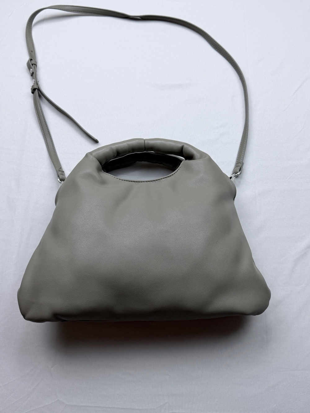 Taupe Quilted Faux Leather bag